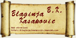 Blaginja Kasapović vizit kartica